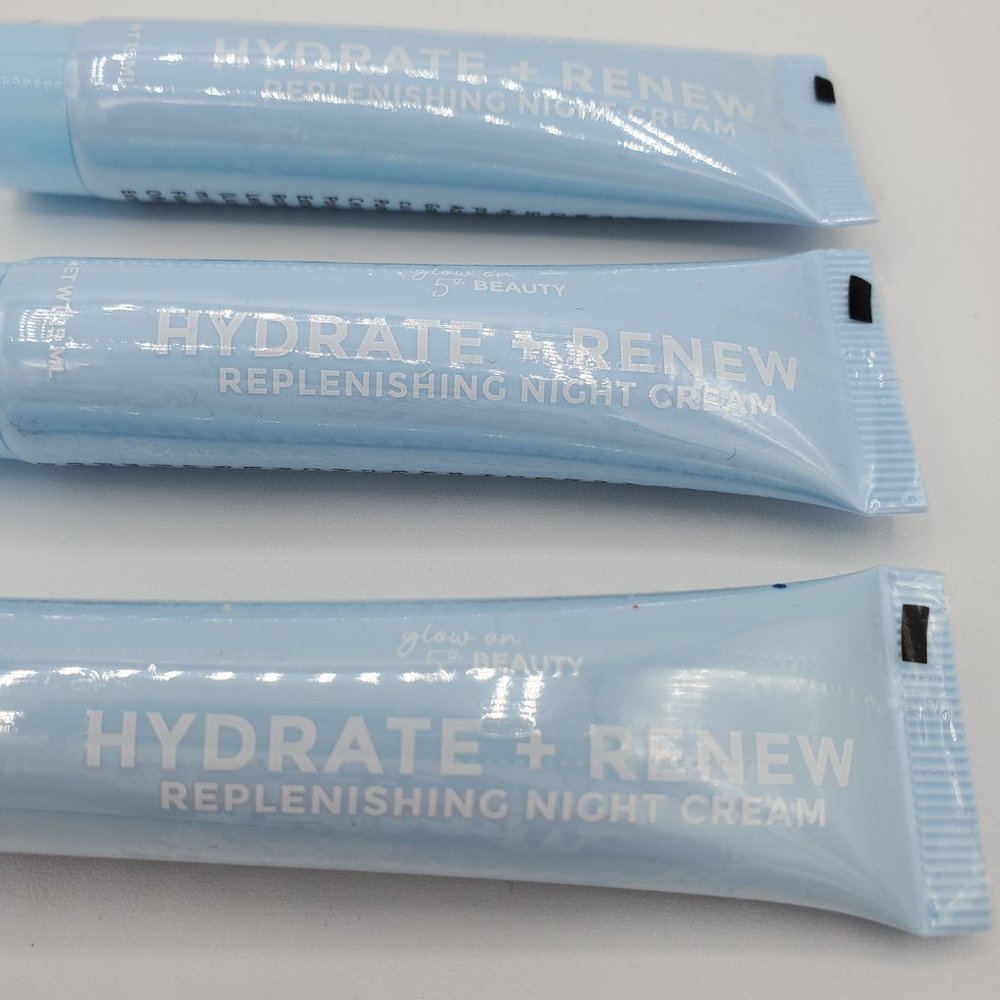 🌴5/$50 3x Glow on 5th HYDRATE + RENEW Replenishing Night Cream 15 mL each NEW - Picture 3 of 6